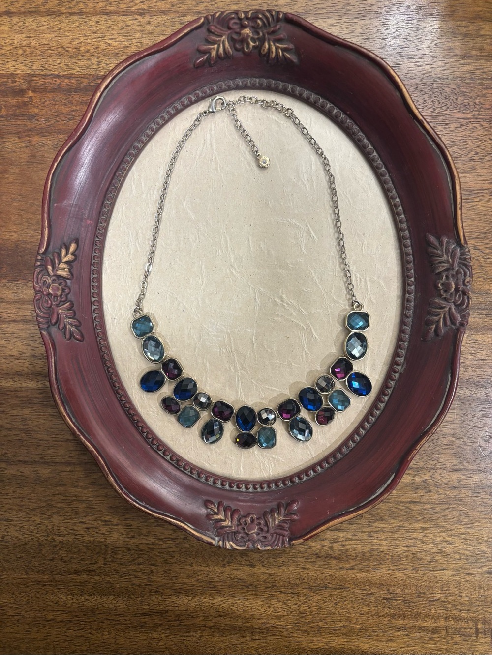 Multicolored Faceted Glass Statement Necklace